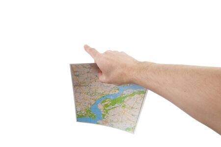 hand holding a mapの写真素材