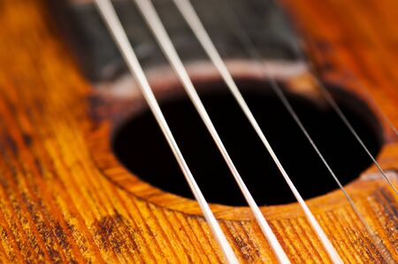 guitar strings macro, selective focus imageの写真素材