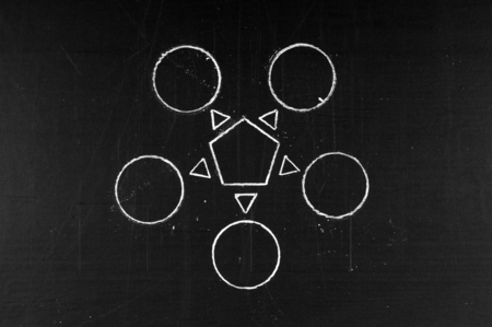 blank strategy chart on blackboard