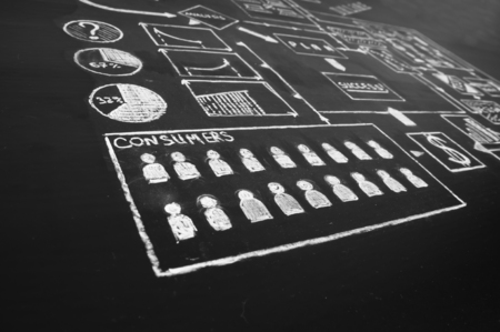 business concept on blackboardの写真素材