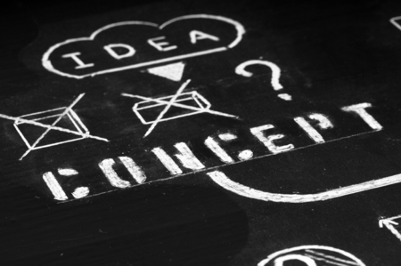 business concept on blackboard