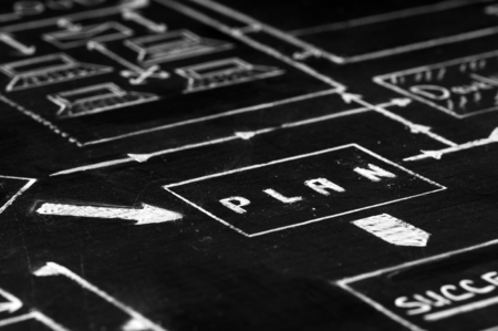 business concept on blackboardの写真素材