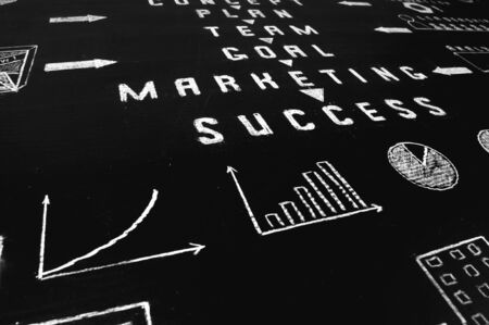 business concept on blackboardの写真素材