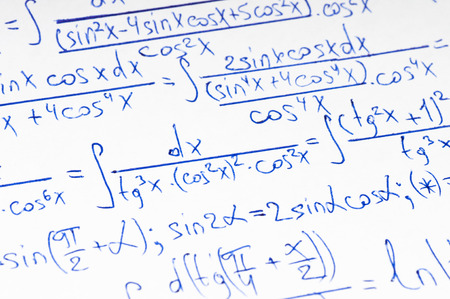 Handwritten calculation of higher mathematics as a background
