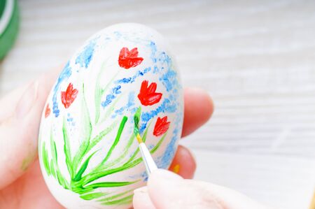 Colorful easter eggs. Coloring. Preparation of the Easterの写真素材