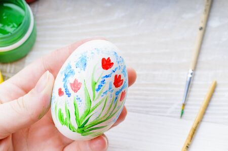 Colorful easter eggs. Coloring. Preparation of the Easter