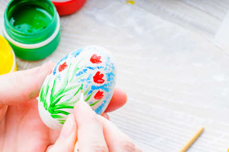 Colorful easter eggs. Coloring. Preparation of the Easterの写真素材