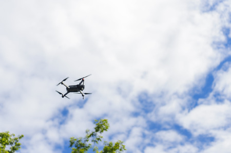 Drone-spy flies in the sky