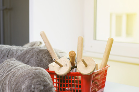 Tools wizard for felting woolの写真素材