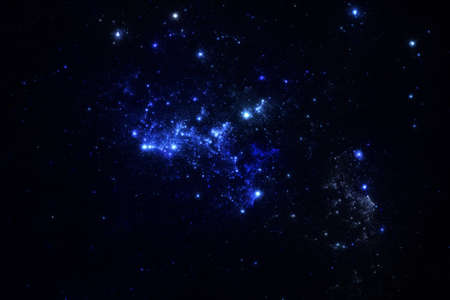 Dark deep space starfield with nubula の写真素材