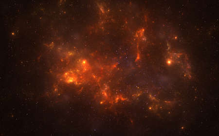 Deep space nebula with stars on a dark background.の写真素材
