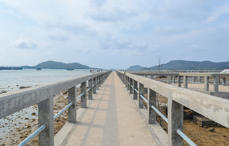 concrete bridge over the seaの写真素材