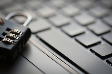 IT security concept with lock on keyboardの写真素材