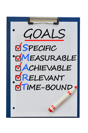 Smart goals concept on clipboardの写真素材