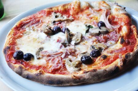 Tasty homemade pizza close-upの写真素材