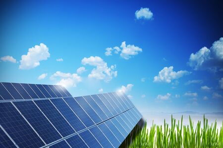 Solar panel fieldの写真素材