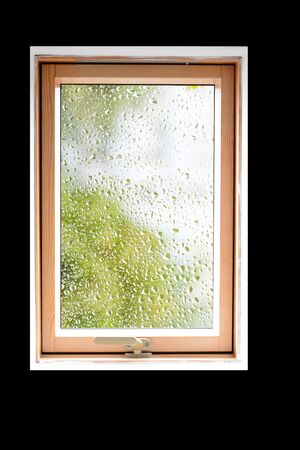 Water drops on a glass window high resolutionの写真素材