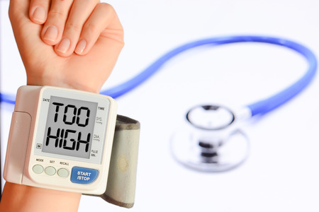 Check your blood pressure and pulse to prevent heart problemsの写真素材