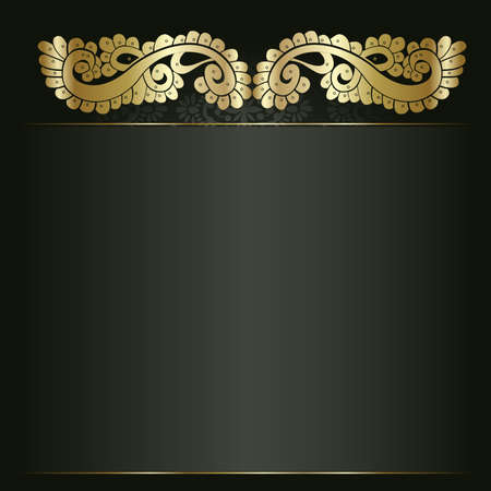 Artistic flower golden background for your text. のイラスト素材