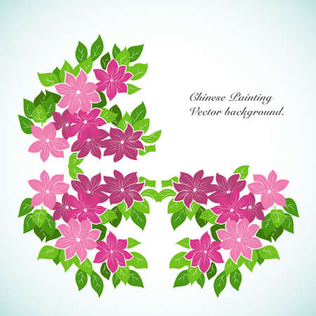 Bamboo - Chinese Painting Vector Background.のイラスト素材