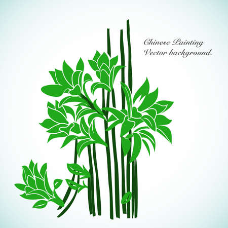 Bamboo - Chinese Painting Vector Background.のイラスト素材