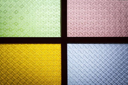 Thai style stained glass windowの写真素材