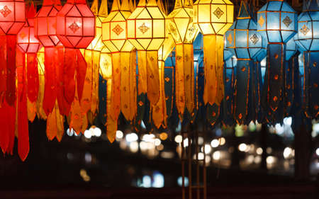 Beautiful thai style lantern, Chiang Mai, Thailandの写真素材