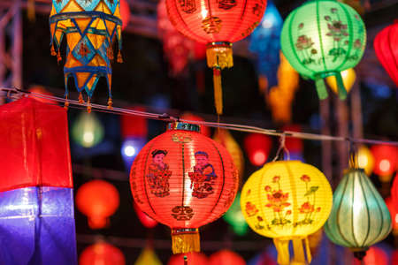 International lanterns, Chiang Mai, Thailandの写真素材