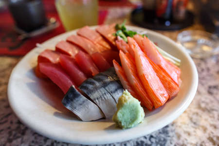 Japanese food sashimi set in japanese  restaurantの写真素材
