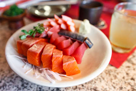 Japanese food sashimi set in japanese  restaurantの写真素材