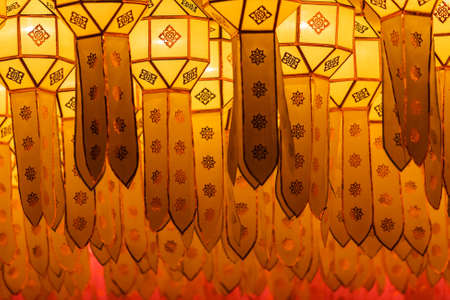 Northern Thai Style Lanterns at Loi Krathong (Yi Peng) Festival, Chiang Mai, Thailand