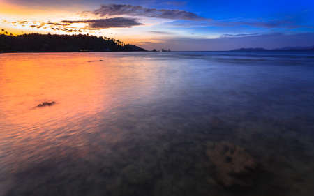 Tropical sea with sunset scene, Koh Mak, Thailand
