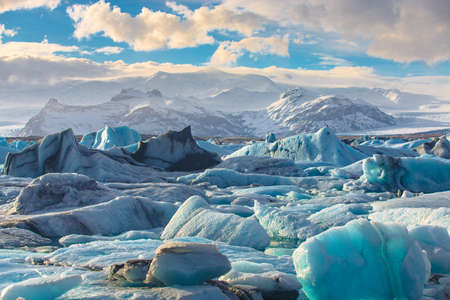 Scenic view of icebergs in Jokulsarlon glacier lagoon, Iceland