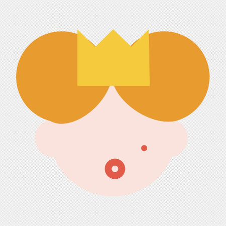 Princess icon on a white background with a dotted line. Vector illustrationのイラスト素材