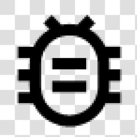 Vector pixelated gear. Pixelated gear icon on transparent background.のイラスト素材