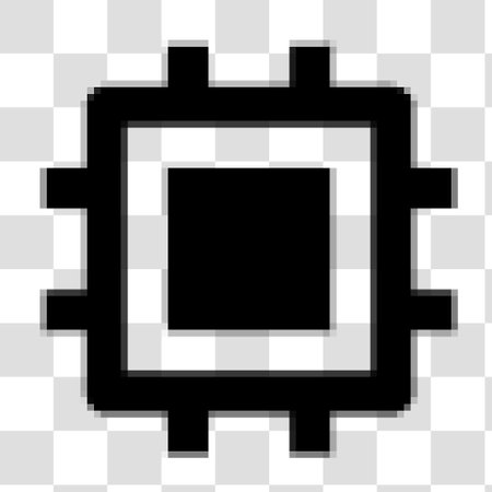 Circuit board vector icon. Illustration style is a flat iconic black symbol on a transparent background.のイラスト素材