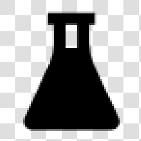 Black chemical laboratory flask icon isolated on transparent background. Vector illustration.のイラスト素材