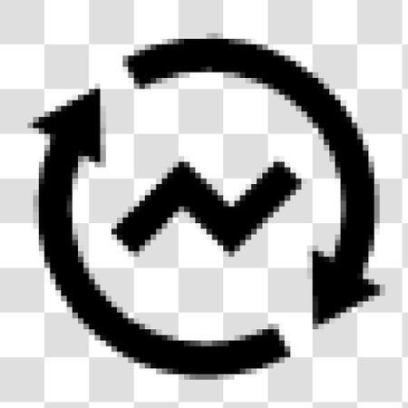 Refresh vector icon. Illustration style is flat iconic black symbol on a transparent background.