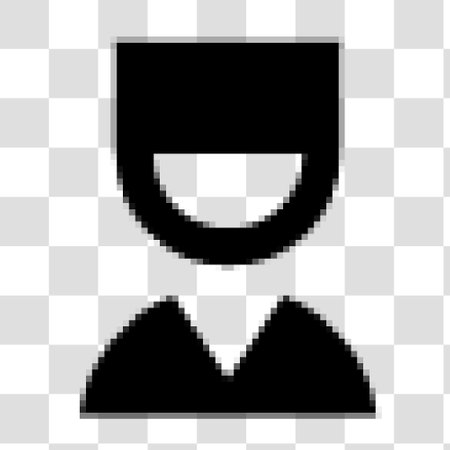 Vector pixelated man icon. Pixelated man icon on transparent background.のイラスト素材