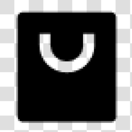 Pixel art shopping bag. Pixel icon on transparent background. Vector illustration.のイラスト素材