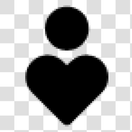 Pixel icon of a man with a heart on a transparent background.のイラスト素材