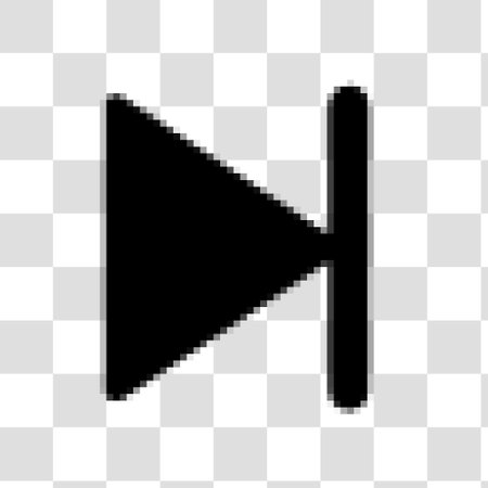 Forward vector icon. Illustration style is flat iconic black symbol on a transparent background.のイラスト素材