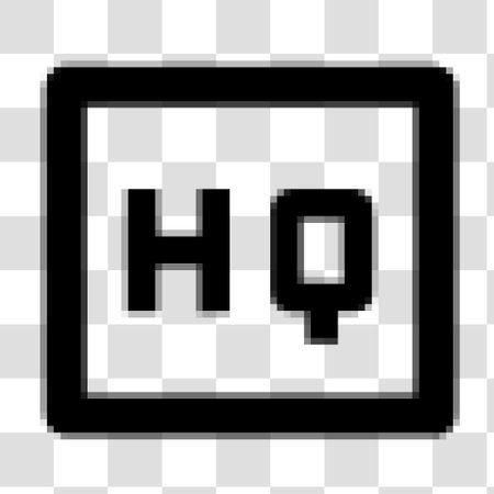 HQQ (Hqq) vector icon. Illustration style is flat iconic black symbol on a transparent background.のイラスト素材