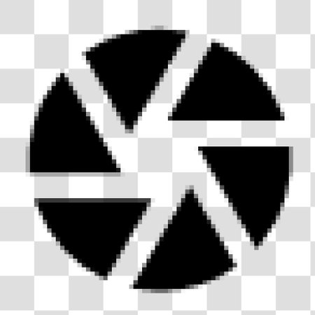 Set of pixel arrows in the form of a circle. Vector illustration