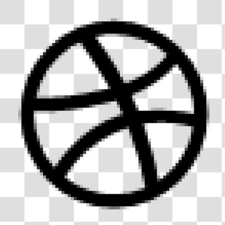 Pixel basketball symbol on transparent background. Vector illustration in pixel art styleのイラスト素材