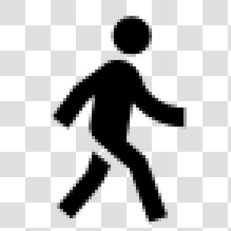 Running man vector icon. Illustration style is flat iconic black symbol on a transparent background.のイラスト素材