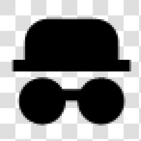 Mardi Gras hat and glasses pixel art isolated on transparent backgroundのイラスト素材