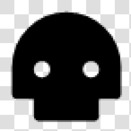 Pixel head icon. Vector illustration of a black head with pixel effect.のイラスト素材