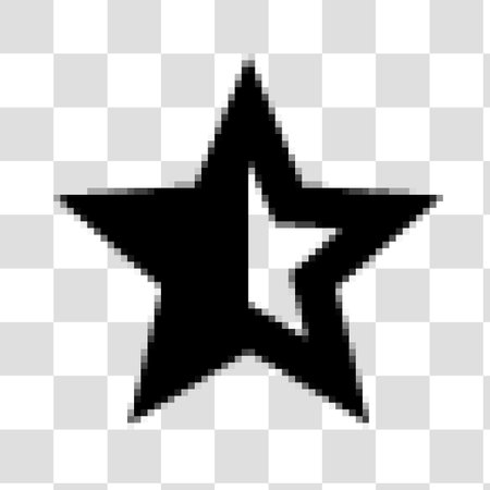 Star vector icon. Illustration style is flat iconic black symbol on a transparent background.のイラスト素材