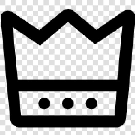 Crown icon. Vector illustration. Black symbol on transparent background.のイラスト素材